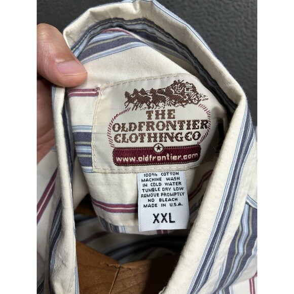 The Old Frontier Clothing Co Shirt Long Sleeve 1/2 Button Up Men's 2XL USA Made - Picture 4 of 8